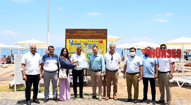 Kemer Belediyesi tarihinde ilk defa bir plajına 'mavi bayrak' aldı