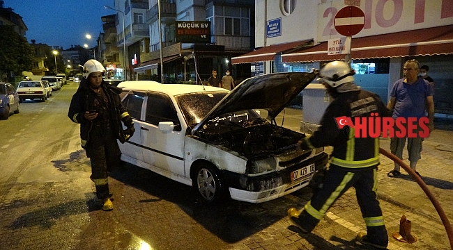 Seyir halindeyken alev alev yandı