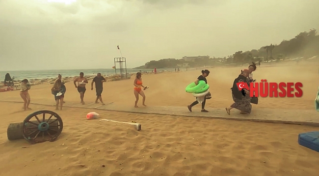 Alanya&#039;da şiddetli yağmur ve fırtına tatilcilere zor anlar yaşattı