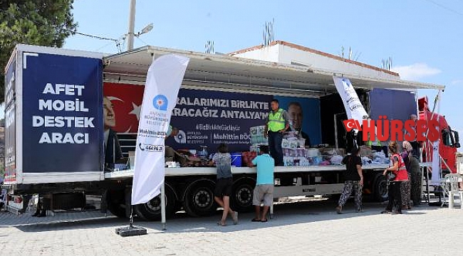 Büyükşehir'den yangın bölgesine mobil destek