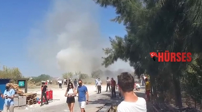 Manavgat'ta sazlık yangını panik oluşturdu