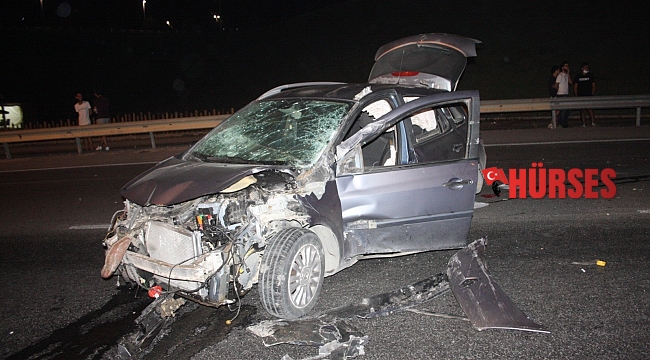 Takla atan otomobilde 70 metre sürüklendi, kazadan hafif yaralı kurtuldu