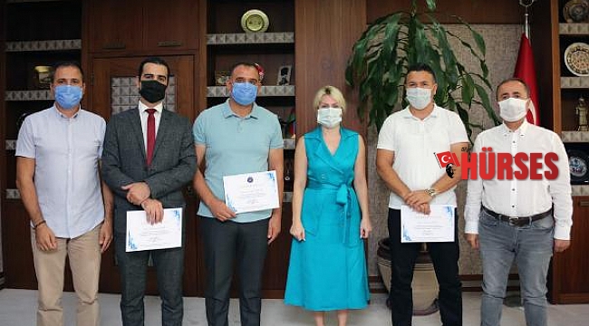 Yangında mücadele eden personele teşekkür belgesi