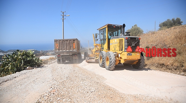 Alanya'da yol yapım çalışmaları