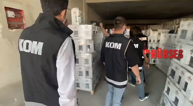 Antalya'da 7 bin 638 şişe sahte alkol ile 450 gram metamfetamin ele geçirildi