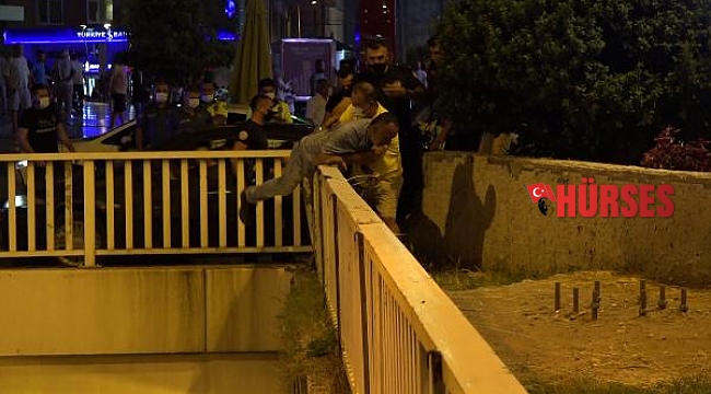 Araç alt geçidi üstünde intihar teşebbüsü