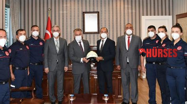 İtfaiyecilerden Vali Yazıcı'ya ziyaret