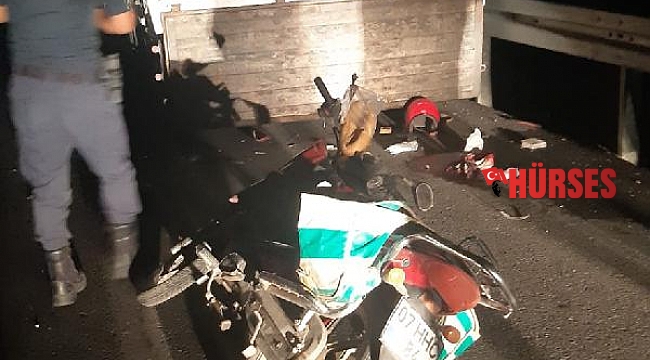 Kamyona çarpan motosiklet sürücüsü yaralandı