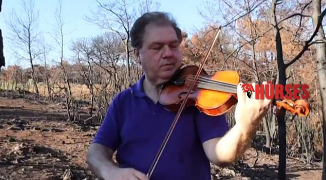 Küle dönen ormanda konser verdi