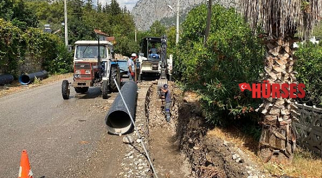 Kuzdere'ye yağmur suyu hattı yapılıyor