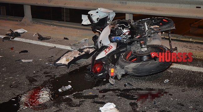 Motosikletin paramparça olduğu kazada sürücü yaralandı