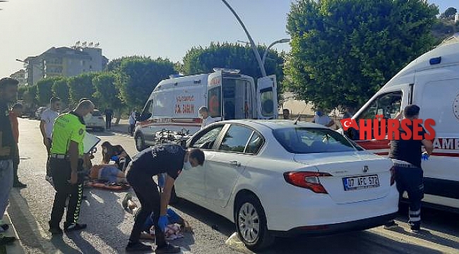 Otomobille motosiklet çarpıştı: 2 yaralı
