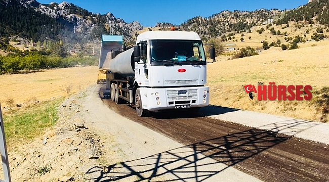 Alanya'da asfalt çalışması yayla yollarında devam ediyor