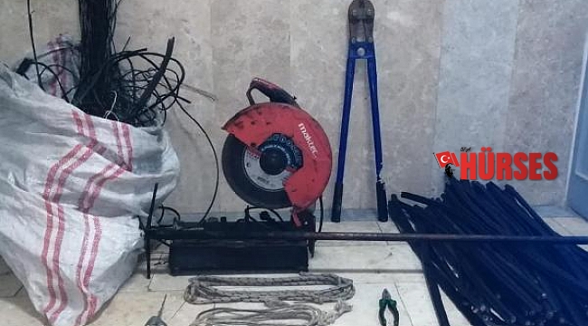 Kablo hırsızı jandarmadan kaçamadı