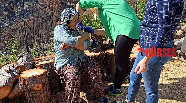 Konteynerde yaşayan yangınzedelere sağlık taraması