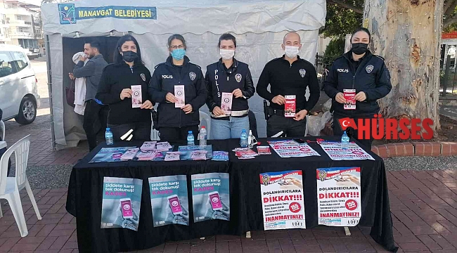 Manavgat'da polisten vatandaşlara broşürlü uyarı