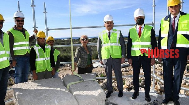 Patara Fener kasnağına ilk taşı Vali Yazıcı koydu