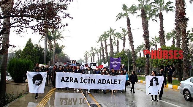 Arkadaşları yağmur altında Azra için adalet istedi