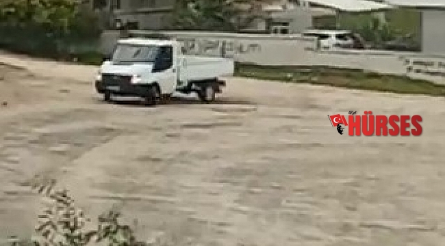 Kamyonetle drift atıp tehlikeye davetiye çıkarttı
