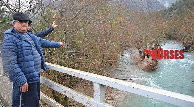 Yazın kuruyan ırmak, yağışlar sonrası adeta coştu