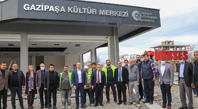 Başkan Böcek, Gazipaşa Kültür Merkezi inşaatını inceledi