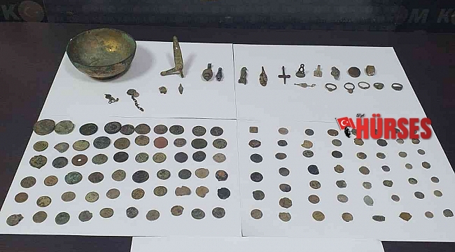 Manavgat'ta tarihi eser kaçakçılığı yapan 2 şüpheli yakalandı
