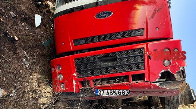 Ormanda açılan yolda tomruk kamyonu devrildi: 1 ölü