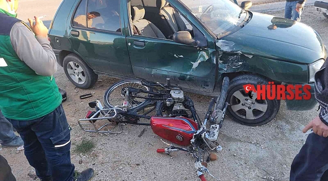 Otomobil ile motosiklet çarpıştı: 2 yaralı