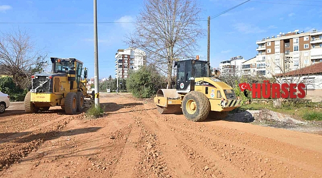 Kepez'de yol yapım çalışması