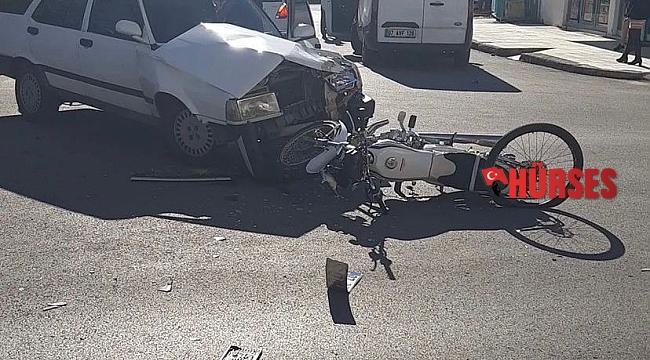 Otomobil ile motosiklet çarpıştı: 1 yaralı