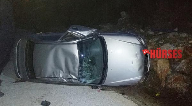 Şarampole devrilen otomobilde 2'si çocuk 4 yaralı