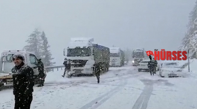 Antalya-Konya karayolunda kar yağışı başladı