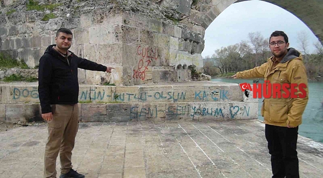Roma Dönemi'nde inşa edilen tarihi köprüye yazılanlar 'pes' dedirtti