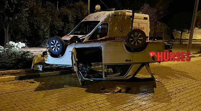 Takla atan otomobilin sürücüsü yaralandı