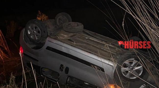 Dere yatağına devrilen otomobilde 5 yaralı
