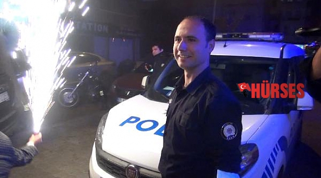 Kavga ihbarına gelen polislere pastalı kutlama