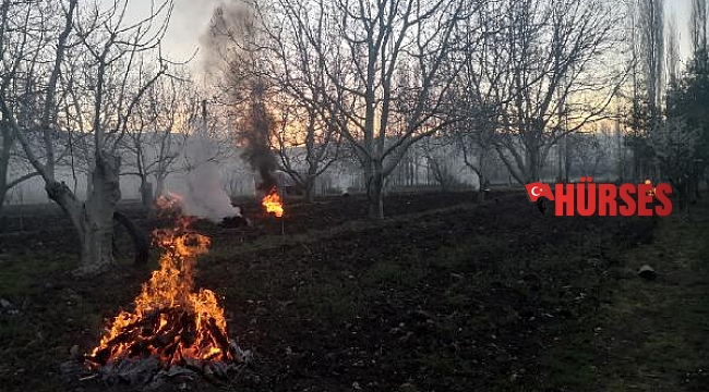 Nisan ortasında çiftçiler zirai don nöbeti tuttu
