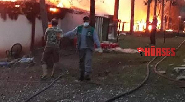 Olimpos'taki bungalov pansiyonda yangın çıktı