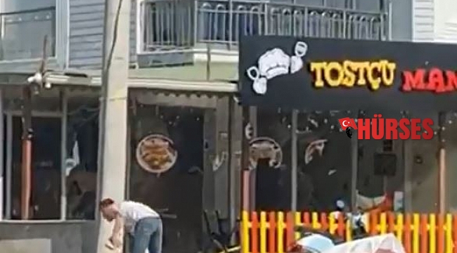 Yediği tostun parasını ödemeyip dükkana taş ve sopayla zarar veren adam hastanelik oldu