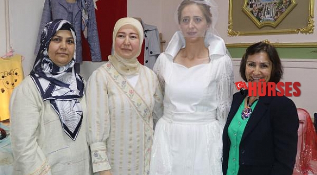 Alaca dokuma gelinlik ilgi gördü