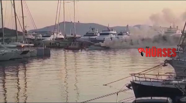 Bodrum'da teknede yangın paniği