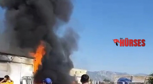 Döşemealtı'ndaki işyeri yangını korkuttu