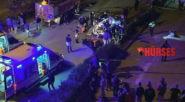 Refüj sulayan su tankerine çarpan otomobilin sürücüsü öldü