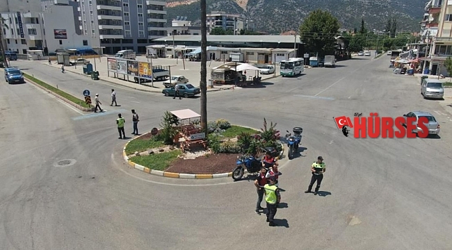 Antalya'da dron destekli motosiklet denetimi
