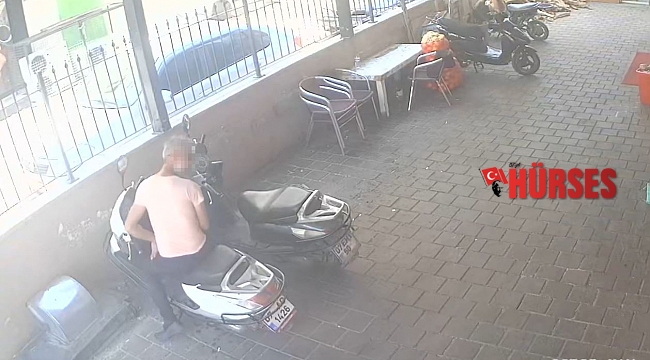 Çalışanların gözü önünde motosikleti çaldı, sakinliğiyle pes dedirtti