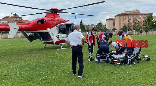 Hava ambulansı hayat kurtardı