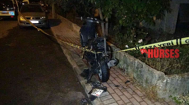 Tartıştığı babasının motosikletini yaktı