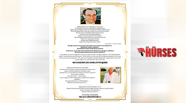 Tolga Cömertoğlu'dan Babalar Günü mesajı