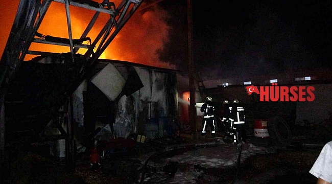 Antalya'da palet imalathanesinde gece yarısı korkutan yangın