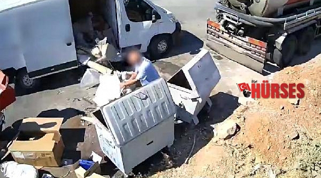 Çöpleri konteynere değil, yere döktü; belediye ekipleri kendisine temizletti